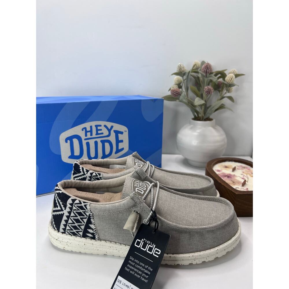 New Hey Dude Wally Funk Jacquard Slip-On Casual Loafers Gray Men's 9 NWB - Picture 3 of 10